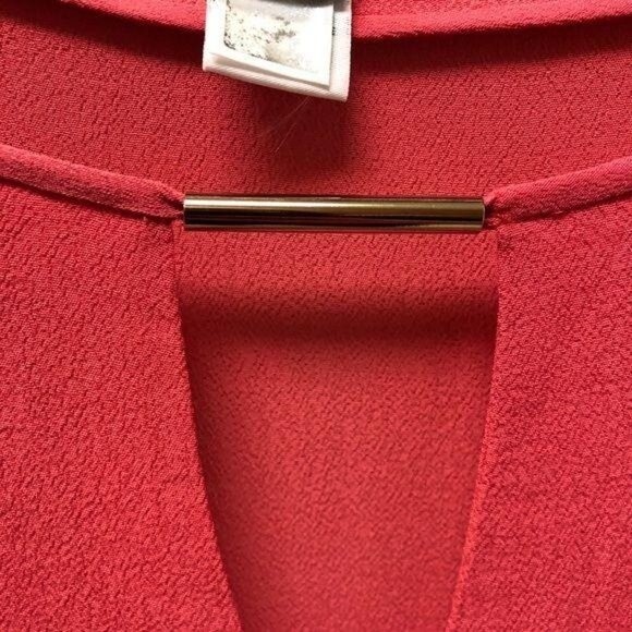 Diane von Furstenberg Oversized Blouse Dolman Top Silver Metal Accent - Picture 5 of 9